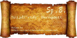 Szijártó Bernadett névjegykártya